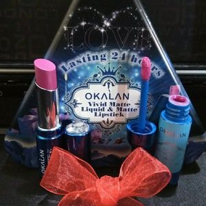 Qty 2 Okalan Vivid Matte Liquid & Lipstick